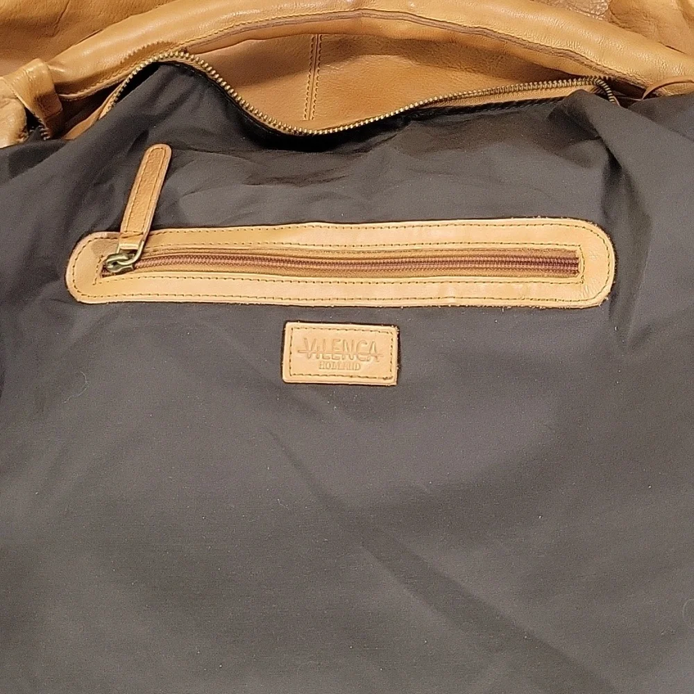 Large Vilenca Holland Tan Leather Shoulder Hobo Bag